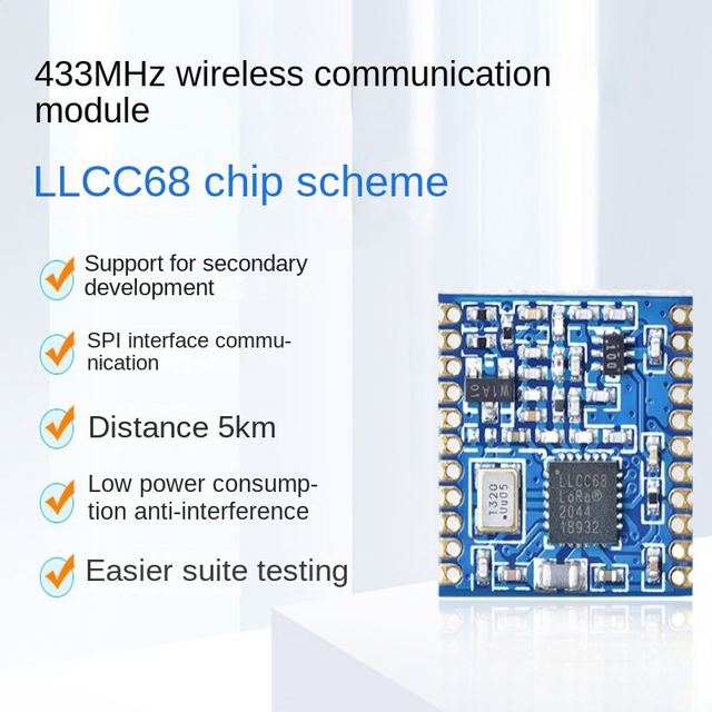 LORA FROVE SPECTRUM LLCC68 Чип FSK 433MHZ Беспроводной трансивер модуль низкопроизводительный модуль SX1278 1268