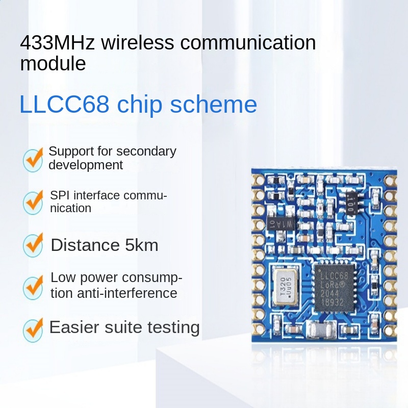 Lora Spread Spectrum LLCC68 Chip FSK 433MHz Modul Komunikasi Transceiver Nirkabel Low Power SX1278 1268