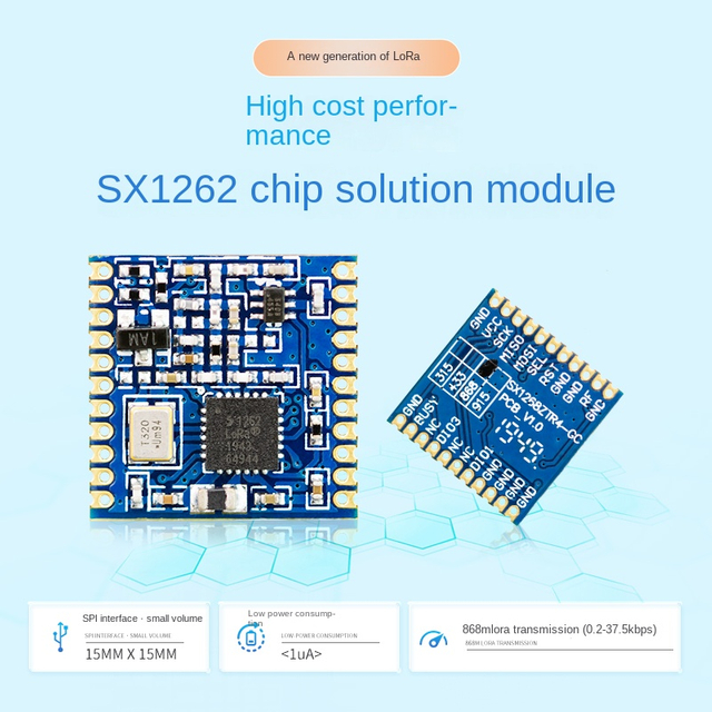 SX1262 LoRa Spread Spectrum 868/915M Wireless Communication Module SPI Low Power Secondary Development SX1276